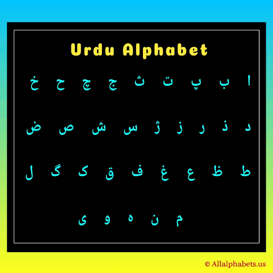 urdu alphabet letters